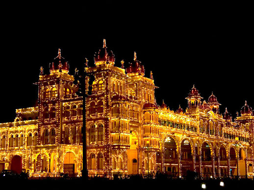 Night view of Mysore palace